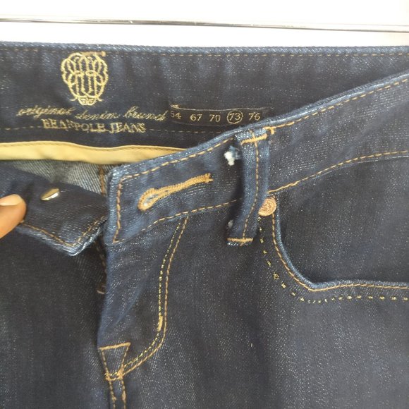 BEANPOLE MADE IN KOREA DIAMOND DECORATED BOOTCUT JEANS in BLUE WASH Medium Women - Picture 6 of 13